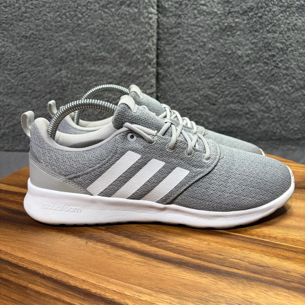 Adidas Cloudfoam Grey White Womens Running Sneakers FY8312 Size 8
